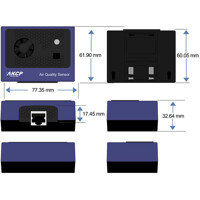 Zeichnung des AQS Luftqualit&auml;tssensor von AKCP