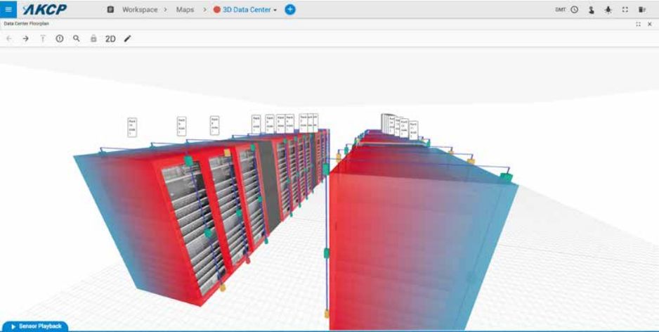 CTHMS-V2 Thermal Map Sensor für die Überwachung von Rack Schränken von AKCP Heatmap