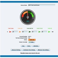 Webinterface eines Ultraschall Tankinhalt Sensors von AKCP.