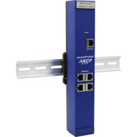 sensorProbe4 Sensor Monitoring System für 4x Sensoren von AKCP Hutschienenmontage