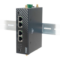 IDG470-WG001 industrieller 5G/4G Router mit 802.3at PoE Ports von Amit auf einer Hutschiene
