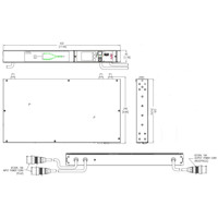 AP4422 Rack ATS mit 2x IEC 309 Eingängen und 1x IEC 309 Ausgang von APC Zeichnung