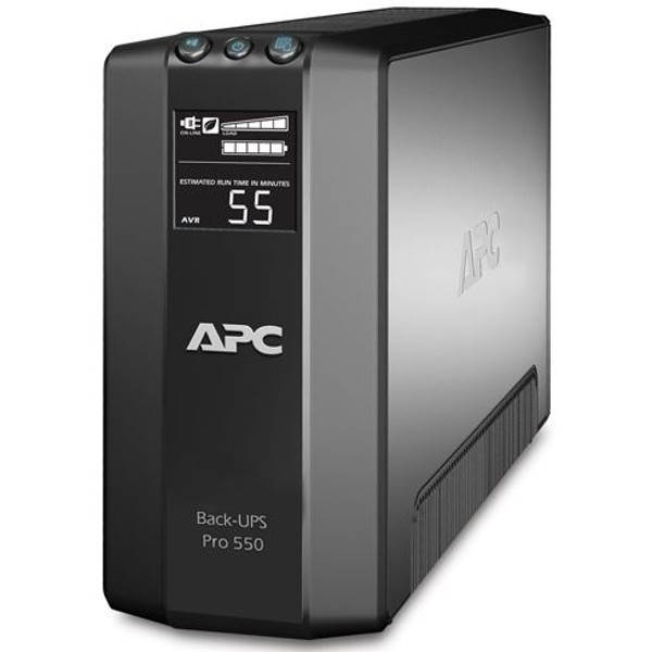 BR550GI Back-UPS Pro USV Anlage von APC mit  550VA Leistung und 6 IEC Ausgängen.