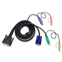 2L-1701P von Aten ist ein PS/2-KVM-Kabel mit 1,8m Länge und Audioübertragung auf DB-25 Port.