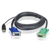 2L-5202U von Aten ist ein USB-KVM-Kabel mit 1,8m Länge und HDB-15 Grafik auf SPHD Konsolport.