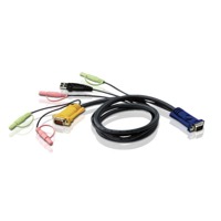2L-5301U von Aten ist ein USB-KVM-Kabel mit 1,2m Länge, HDB Grafik und Audioübertragung auf SPHD Konsolport.