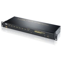 ACS1208A von Aten ist ein Rack KVM-Switch mit 8 Ports für USB, PS/2 und VGA-Grafik.