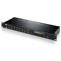 ACS1216A von Aten ist ein Rack KVM-Switch mit 16 Ports für PS/2 und VGA-Grafik.