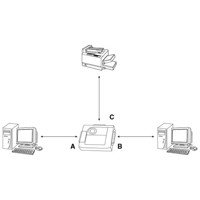 Der AS251S von Aten ist ein serieller RS-232 Switch - Diagramm.