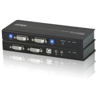 CS604 KVM-Extender von Aten für USB, DVI-Zweischirmsysteme, Audio und RS-232.