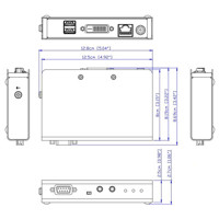 CE611R Mini HDBaseT KVM Receiver für das Verlängern von DVI, USB, RS-232 und Audio von ATEN Zeichnung
