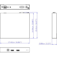 CE924L USB DisplayPort Dual View HDBaseT 2.0 KVM Extender für Auflösungen bis 4K30 (Single View) oder 1080p (Dual View) von ATEN Transmitter Zeichnung