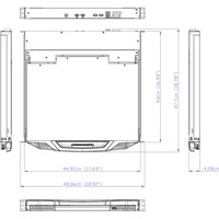 CL3700 HDMI 18.5 Zoll LCD KVM Konsole für die Montage in Rack Schränken von ATEN Zeichnung