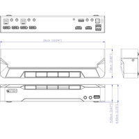 CM1942 2-Port DisplayPort Dual Display KVM Switch von ATEN Zeichnung