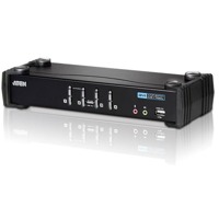 CS1764A von Aten ist ein 4 Port USB-KVM-Switch für DVI-Grafik und Tonübertragung mit integriertem USB-Hub.