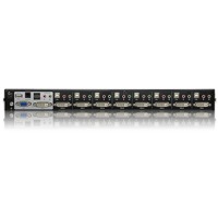 CS1768 von Aten ist ein Rack KVM-Switch mit 8 Ports für USB-Geräte und DVI-Grafik.