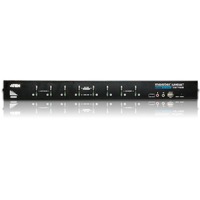 CS1768 von Aten ist ein Rack KVM-Switch mit 8 Ports für USB-Geräte und DVI-Grafik.