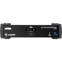 Vorderseite des CS1822 2-Port HDMI KVM Switch mit USB 3.1 Ports von Aten