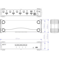 CS1824 4-Port HDMI KVMP Switch mit einem Audio Mixer Modus von Aten Zeichnung