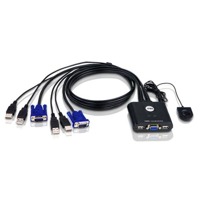CS22U von Aten ist ein USB-KVM-Switch mit 2x USB-Ports und VGA-Grafikübertragung.