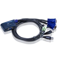 CS62US - USB-KVM-Switch von Aten mit 2x USB-Ports, VGA-Grafik- und Tonübertragung.