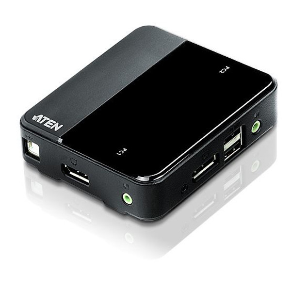 CS782DP DisplayPort und USB Desktop KVM Switch für Auflösungen bis zu 4k von Aten.