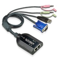 KA7178 von Aten ist ein USB-KVM-Adapterkabel für virtuelle Datenträger mit Audio und 2 Kat. 5e/6 Ausgängen.