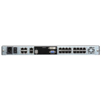 Rückseite mit Anschlüssen der KL1116VN Einbaukonsole & KVM over IP Switch von Aten.