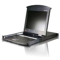 KL9116 von Aten ist ein KVM-Switch over IP mit 16 Ports und integriertem LCD-Bildschirm.