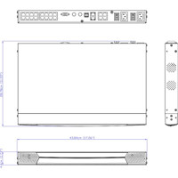 KN1116VA 16-Port CAT 5 KVM over IP Switch mit RJ45 Ethernet Anschlüsse von ATEN Zeichnung