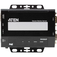 SN3002P sicherer Geräteserver mit 2x seriellen RS-232 Schnittstellen und PoE von ATEN von oben