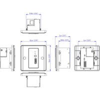 VE1901AEUT DisplayPort Transmitter mit einem HDBaseT Anschluss von Aten Zeichnung mit EU-Wandplatte