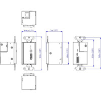 VE1901AUST DisplayPort HDBaseT Transmitter mit PoH von Aten Zeichnung ohne Wandplatte