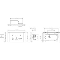 VE2812AEUT Wandplatten Sender für Übertragungen von HDMI und VGA Signalen von Aten Zeichnung