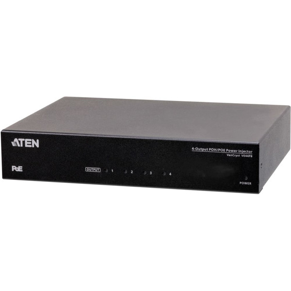 VE44PB Power over Ethernet/Power over HDBaseT Strominjektor mit 4x Ausgängen von Aten