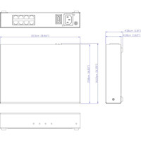 VE44PB Power over Ethernet/Power over HDBaseT Strominjektor mit 4x Ausgängen von Aten Zeichnung