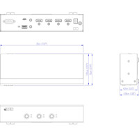 VM0202HB 2x2 4K60 HDMI Matrix Switch mit einem internen Audio De-Embedder von ATEN Zeichnung