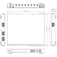VM5404HA HDMI Matrixswitch mit 4x4 Videoanschlüssen und einem Scaler von ATEN Zeichnung