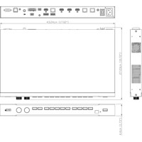 VP3520 True 4K 5x2 Video Matrix Switch mit HDMI und HDBaseT Anschlüssen von ATEN Zeichnung