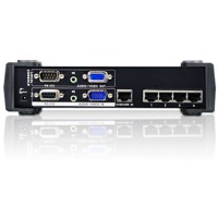 VS1504T von Aten ist ein VGA Grafik-Splitter mit 4 Ports für Audio und Video über Kat. 5e/6.