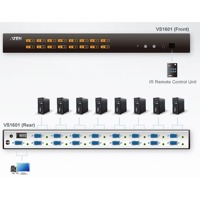 Diagramm zur Anwendung des VS1601 VGA Grafik-Switches von Aten.