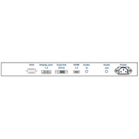 VGA, DisplayPort, DVI, HDMI & Audio Anschlüsse des AP-M30 Bildschirms von Austin Hughes.