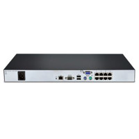 Rückseite des AV3008 8 Port digitalen KVM Switches von Emerson Network Power (Avocent).