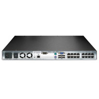 Rückseite des AV3200 2x16 Port digitaler KVM Switch von Emerson Network Power (Avocent).