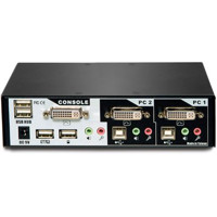 Rückseite des SwitchView DVI 2 Port KVM Switches von Emerson Network Power (Avocent).