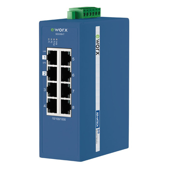 SEG308-T Industrielle Netzwerk Switches mit 8 Gigabit Ethernet Ports von B+B SmartWorx.