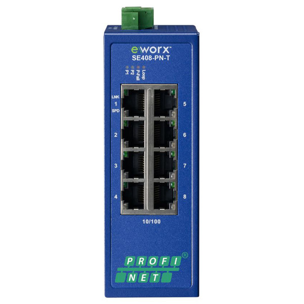 SE408-PN-T - B+B SmartWorx PROFINET Industrie Netzwerkswitch 8 Port eWorx SE408-PN-T PROFINET Industrieswitch von Advantech B+B SmartWorx mit 8 Ports.