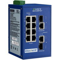 SEC410-2SFP-EI-T 10 Port Industrie Switch mit EtherNet/IP Unterstützung von B+B SmartWorx.