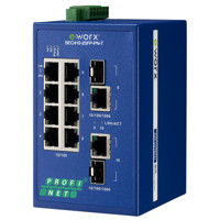 SEC410-2SFP-PN-T 8 Port Ethernet + 2 Port SFP Industrieller PROFINET Switch von B+B SmartWorx.