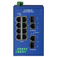 SEC410-2SFP-PN-T 8 Port Ethernet + 2 Port SFP PROFINET Industrie Switch von B+B SmartWorx.